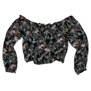 Divided Floral Crop Top